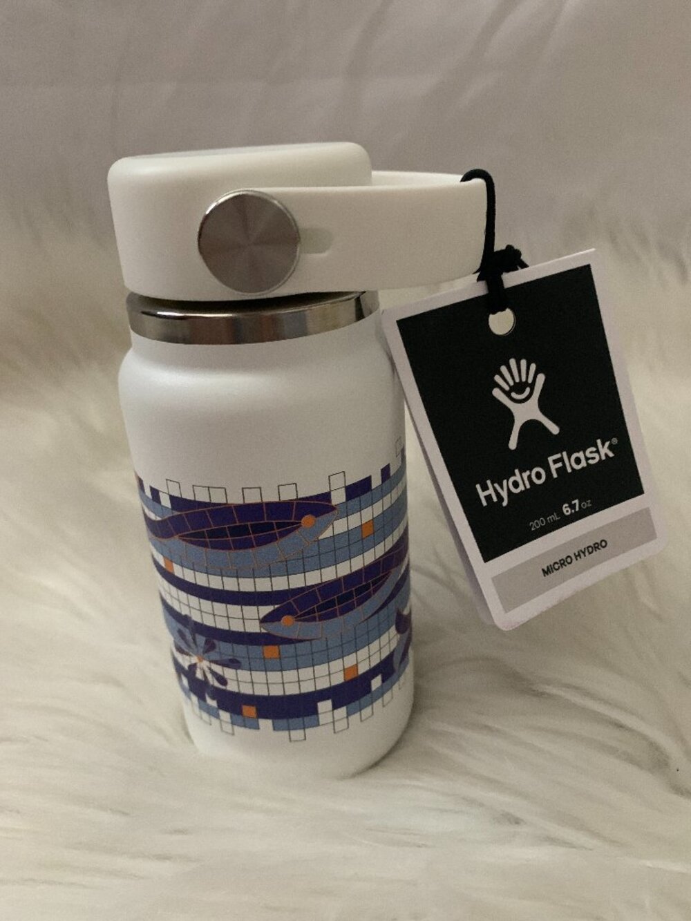HYDRO FLASK Sardines Micro Hydro 200ML Water Bottle in White Multi